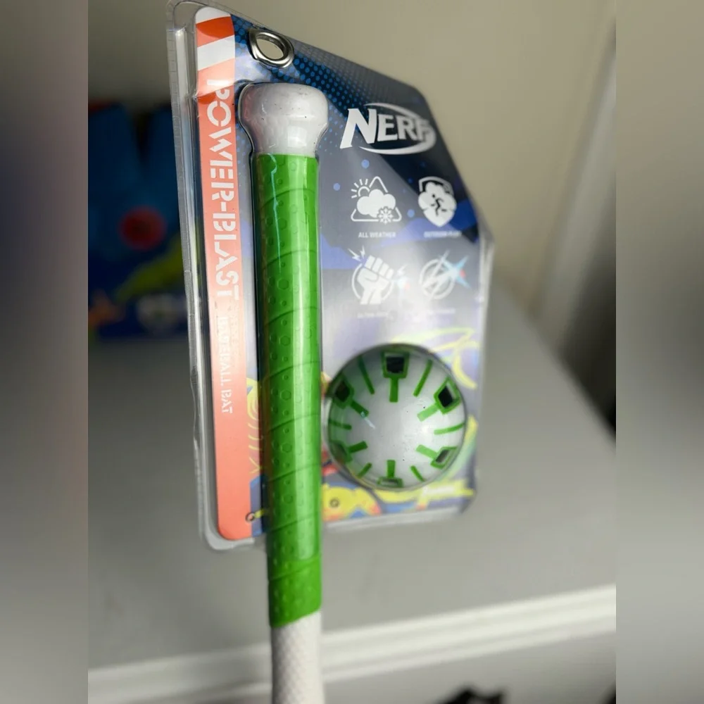 NEW NERF Power Blast Baseball Bat & Ball Set AND Wahu Flat Ball